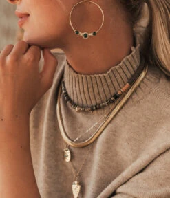 Collier Romati (Acier Doré) -Bijoux Fantaisie Boucles doreilles Pipoletta Collier Romati