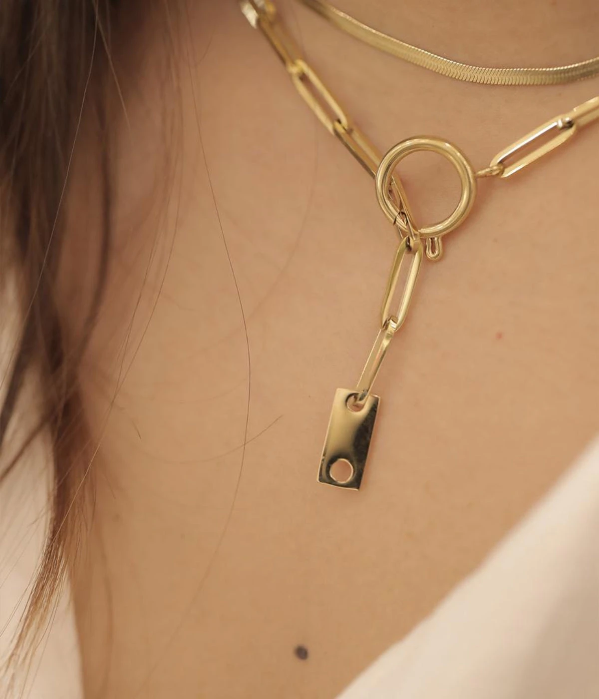 Collier Ando (Acier Doré) 4 Collier Ando (Acier Doré) – Image 2