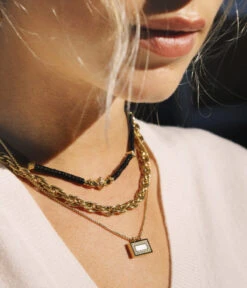 Collier Atlas (Acier Doré) -Bijoux Fantaisie Collier Sierra Collier Atlas Collier Elya