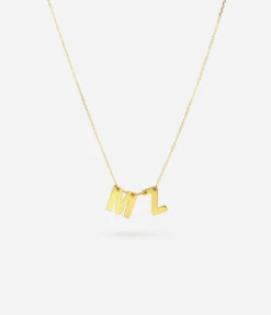 Collier Lettre Personnalisable (Acier Doré) -Bijoux Fantaisie MOTS01