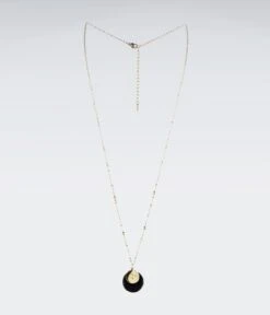 Collier Neom (Acier Doré) -Bijoux Fantaisie PENDENTIF20ROND20BLK