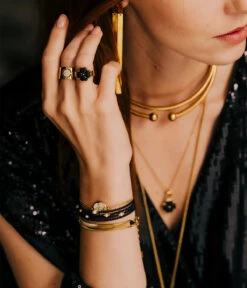 Bracelet La Natura (Acier Doré) -Bijoux Fantaisie SBX16117 01BLK P