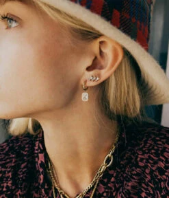 Boucles D'oreilles Nikki (Acier Doré) 7 Boucles D'oreilles Nikki (Acier Doré) -Bijoux Fantaisie SEC12062 01WHT P1