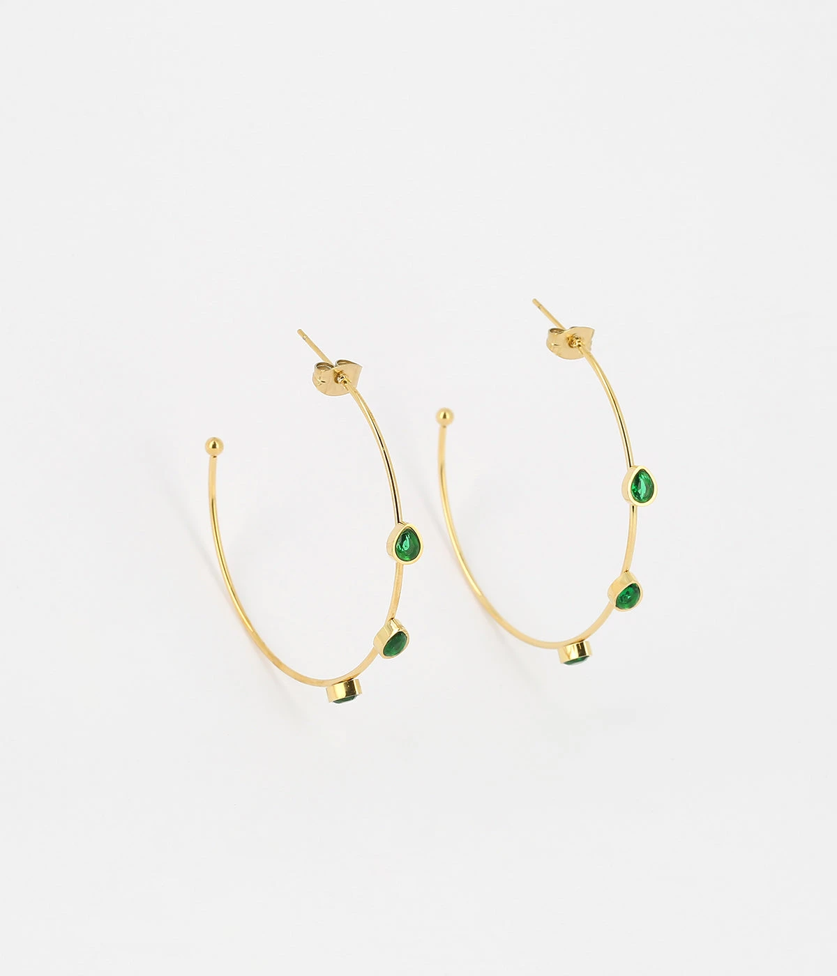 Boucles D'oreilles Créoles Carole (Acier Doré) 3 Boucles D'oreilles Créoles Carole (Acier Doré)