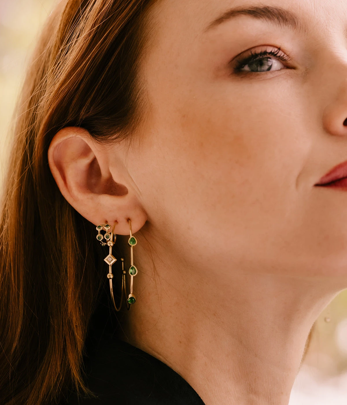 Boucles D'oreilles Créoles Carole (Acier Doré) 4 Boucles D'oreilles Créoles Carole (Acier Doré) – Image 2