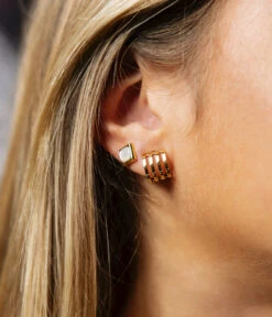 Boucles D'oreilles Strike (Acier Doré) -Bijoux Fantaisie SEC18383 01UNI P