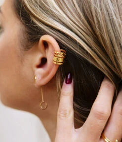 Earcuff Philippine (Acier Doré) -Bijoux Fantaisie SEH18395 01MAT P