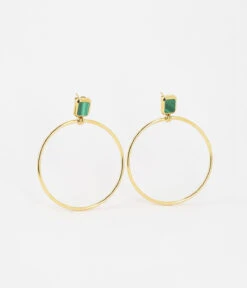 Boucles D'oreilles Omonia (Acier Doré) -Bijoux Fantaisie SEL18336 01GRN WEB