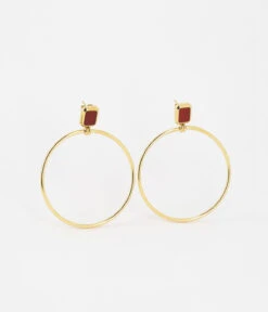 Boucles D'oreilles Omonia (Acier Doré) -Bijoux Fantaisie SEL18336 01RED WEB