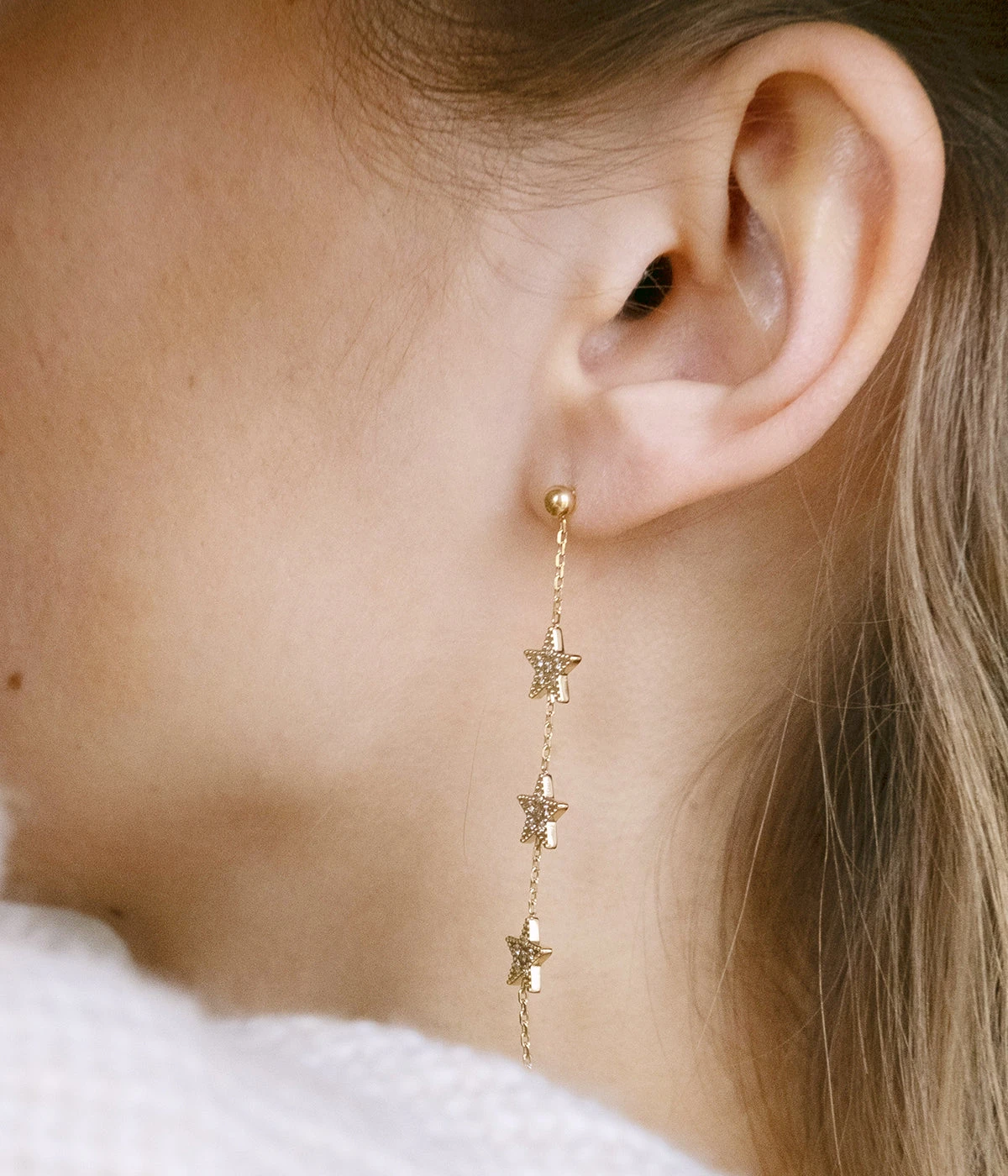 Boucles D'oreilles Brooklyn (Acier Doré) 4 Boucles D'oreilles Brooklyn (Acier Doré) – Image 2