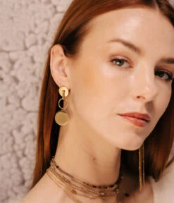 Boucles D'oreilles Anyato (Acier Doré) -Bijoux Fantaisie SEL18551 01WHT 2