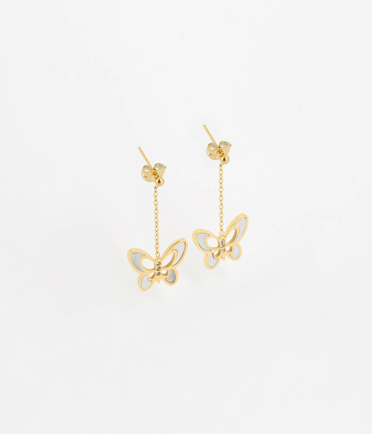 Boucles D'oreilles Mariposa (Acier Doré) 3 Boucles D'oreilles Mariposa (Acier Doré)