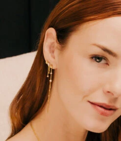 Boucles D'oreilles Tear (Acier Doré) 7 Boucles D'oreilles Tear (Acier Doré) -Bijoux Fantaisie SEP18294 01WHT 1