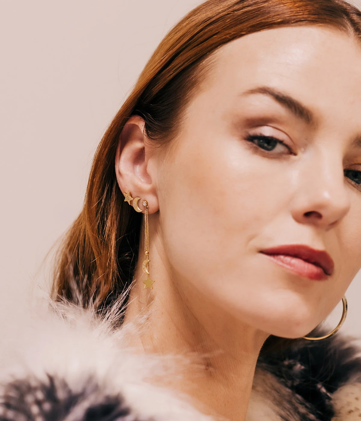 Boucles D'oreilles Puces Cielo (Acier Doré) 4 Boucles D'oreilles Puces Cielo (Acier Doré) – Image 2