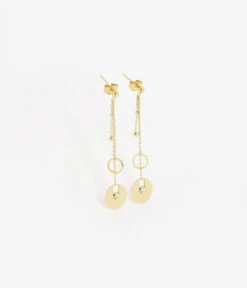 Boucles D'oreilles Ambre (Acier Doré)