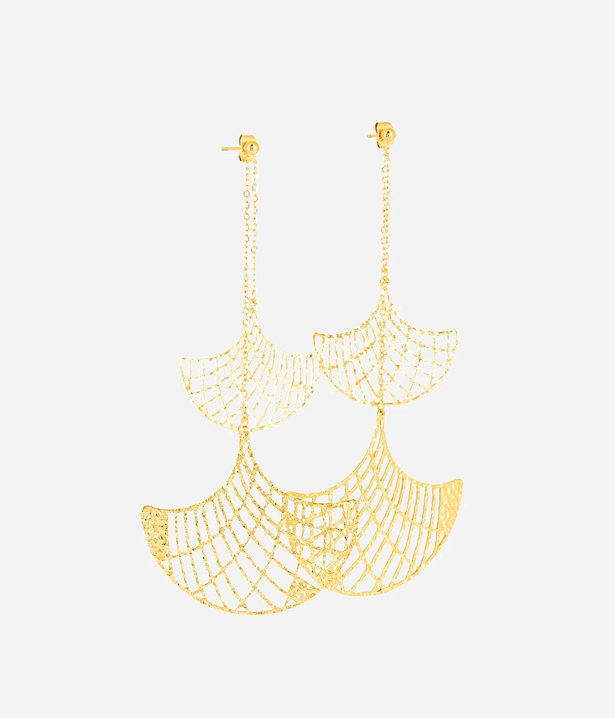 Boucles D'oreilles Idylle (Acier Doré) 3 Boucles D'oreilles Idylle (Acier Doré)