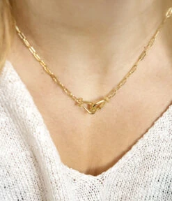 Collier Gancio (Acier Doré) -Bijoux Fantaisie SNS19863 01WHT P2