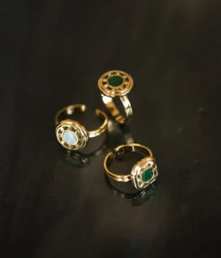 Bague Louve (Acier Doré) -Bijoux Fantaisie SRM19822 01GRN NM1