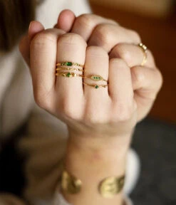 Bague Posy (Acier Doré) -Bijoux Fantaisie SRR20139 01GRN P3