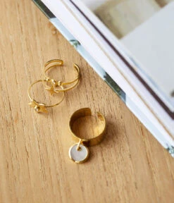 Bague Rocio (Acier Doré) -Bijoux Fantaisie SRS20092 01WHT NM1