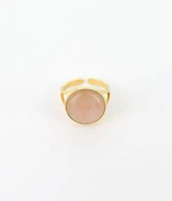 Bague Akilah (Acier Doré) -Bijoux Fantaisie bague akilah acier dore quartz rose