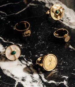 Bague Baleria (Acier Doré) -Bijoux Fantaisie bague baleria acier dore nature morte