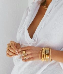 Bague Irina (Acier Doré) -Bijoux Fantaisie bague irina acier dore 2 portee