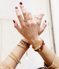 Bague Kheops (Acier Doré) -Bijoux Fantaisie bague kheops acier dore portee 1