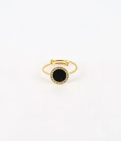 Bague Linda (Acier Doré) -Bijoux Fantaisie bague linda acier dore noir