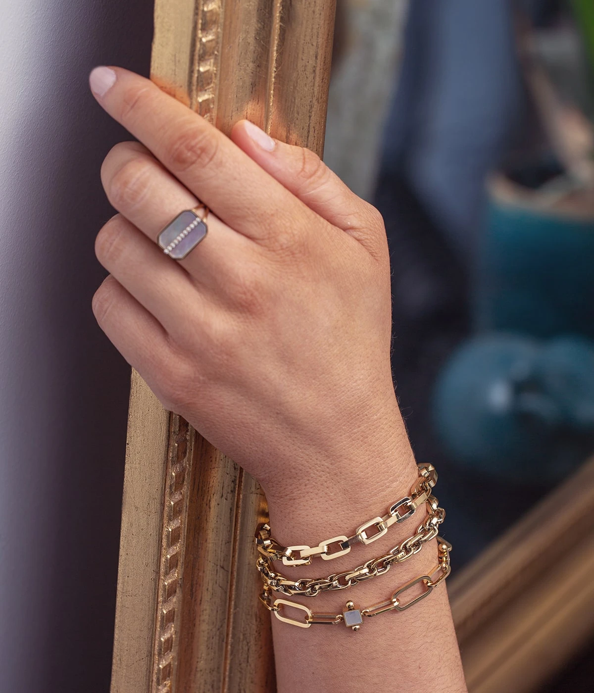 Bague Nikov (Acier Doré) 4 Bague Nikov (Acier Doré) – Image 2