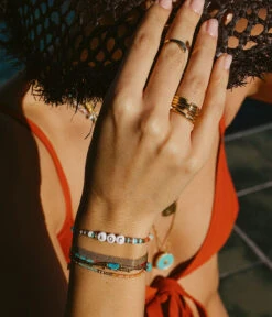 Bague Reina (Acier Doré) -Bijoux Fantaisie bague reina acier dore portee