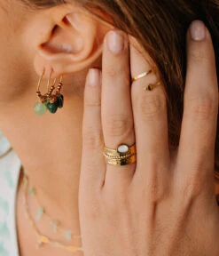 Bague Robin (Acier Doré) -Bijoux Fantaisie bague robin acier dore portee 1