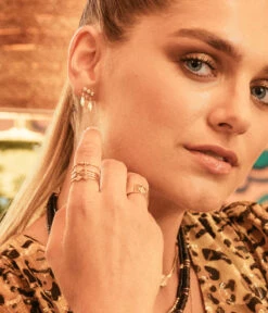 Bague Tahiti (Acier Doré) -Bijoux Fantaisie bague tahiti acier dore portee 1