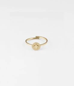 Bague Templier (Acier Doré)