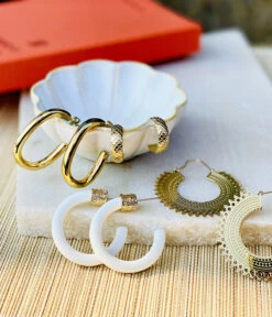 Boucles D'oreilles Agnès (Acier Doré) -Bijoux Fantaisie boucles doreilles agnes acier dore nature morte