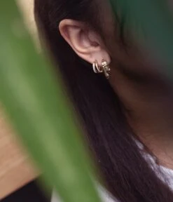 Boucles D'oreille Archi (Acier Doré) -Bijoux Fantaisie boucles doreilles archi acier dore portees