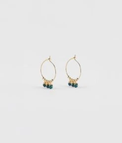 Boucles D'oreilles Fanny (Acier Doré) -Bijoux Fantaisie boucles doreilles fanny acier dore malachite