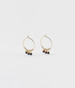 Boucles D'oreilles Fanny (Acier Doré) -Bijoux Fantaisie boucles doreilles fanny acier dore onyx noir