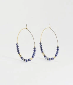 Boucles D'oreilles Favela (Acier Doré) -Bijoux Fantaisie boucles doreilles favela acier dore lapis lazuli