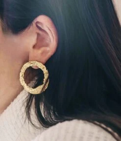 Boucles D'oreilles Gate (Acier Doré) -Bijoux Fantaisie boucles doreilles gate acier dore 1 portees