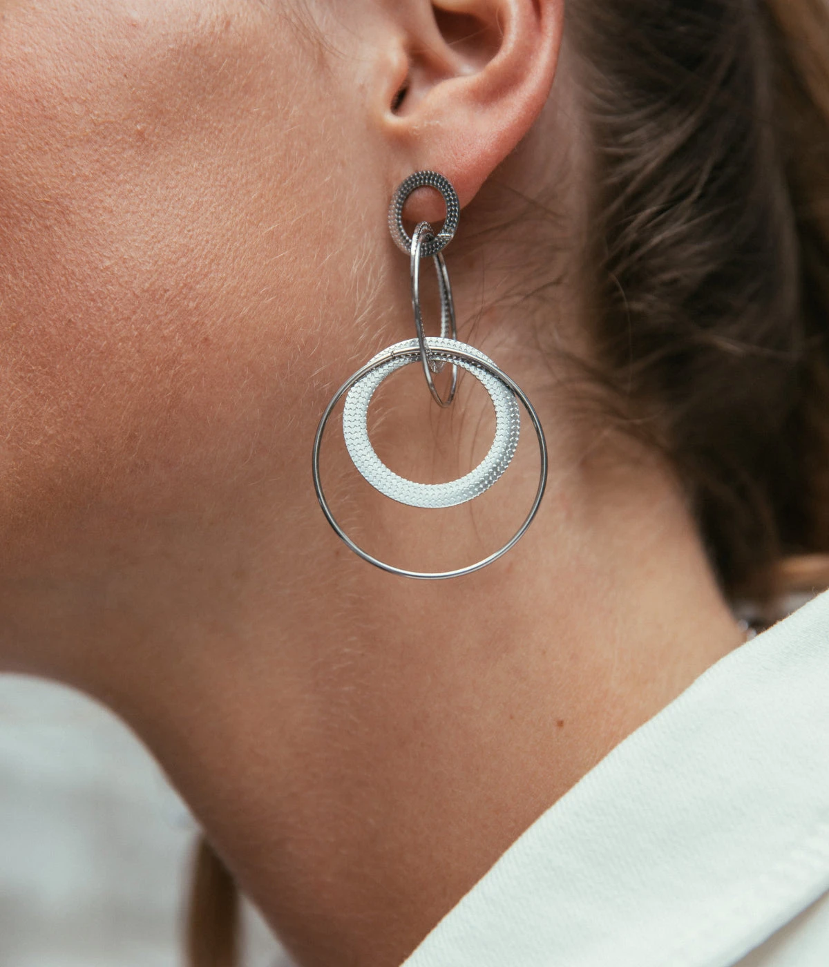 Boucles D'oreilles Hélène (Acier) 4 Boucles D'oreilles Hélène (Acier) – Image 2