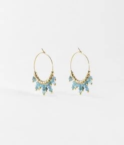 Boucles D'oreilles Incas (Acier Doré) -Bijoux Fantaisie boucles doreilles incas acier dore apatite
