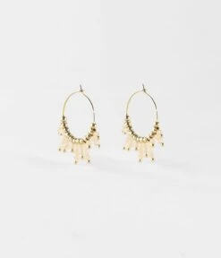 Boucles D'oreilles Incas (Acier Doré) -Bijoux Fantaisie boucles doreilles incas acier dore pierre de soleil