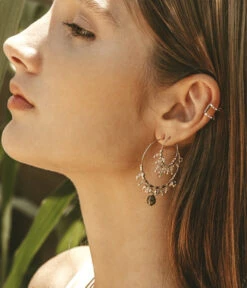 Boucles D'oreilles Incas (Acier Doré) -Bijoux Fantaisie boucles doreilles incas acier dore portees