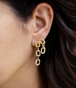 Boucles D'oreilles Kenzi (Acier Doré) -Bijoux Fantaisie boucles doreilles kenzi acier dore portees