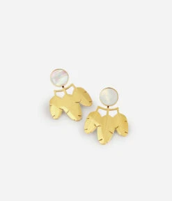 Boucles D'oreilles Magnolia (Acier Doré) -Bijoux Fantaisie boucles doreilles magnolia acier dore 3