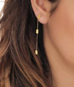 Boucles D'oreilles Miko (Acier Doré) 5 Boucles D'oreilles Miko (Acier Doré) -Bijoux Fantaisie boucles doreilles miko acier dore portees