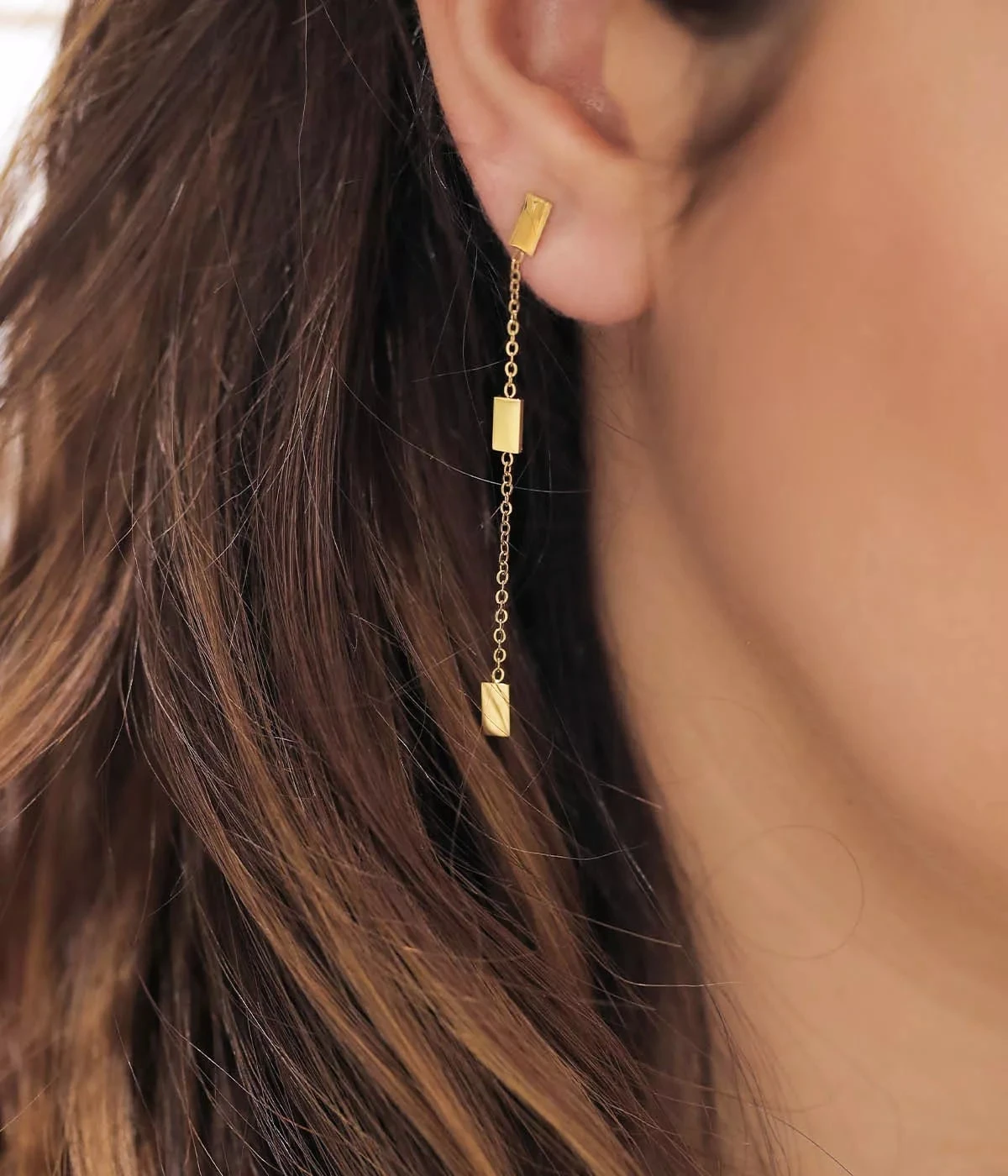 Boucles D'oreilles Miko (Acier Doré) 4 Boucles D'oreilles Miko (Acier Doré) – Image 2