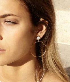 Boucles D'oreilles Paraty (Acier Doré) -Bijoux Fantaisie boucles doreilles paraty acier dore portees 1