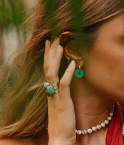 Boucles D'oreilles Punto (Acier) -Bijoux Fantaisie boucles doreilles punto acier dore turquoise portees 5751203e 760c 455b bfd6 82a731697f78